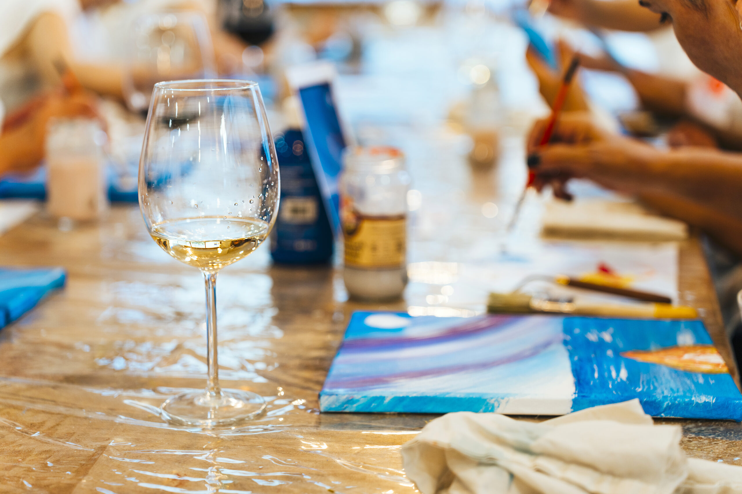 Art and Wine Workshop. Brushes & Bottles: Painting and Wine Socializing Art and Wine Workshop. Brushes & Bottles: Painting and Wine Socializing